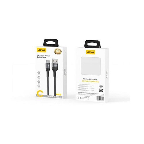 Кабель USB-Type C ASPOR AC-53 1м 5.0А (TPE)