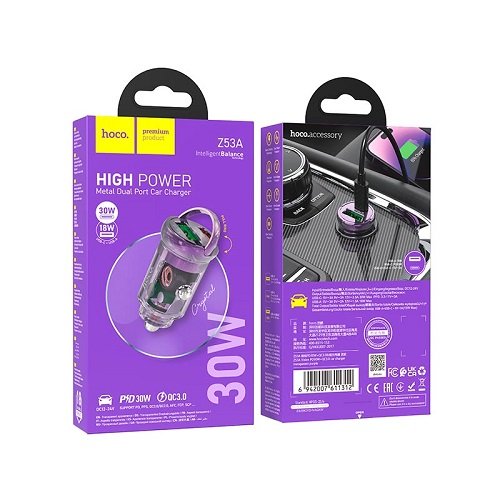 АЗП HOCO Z53A PD30W+QC3.0 (1Type-C/1USB)