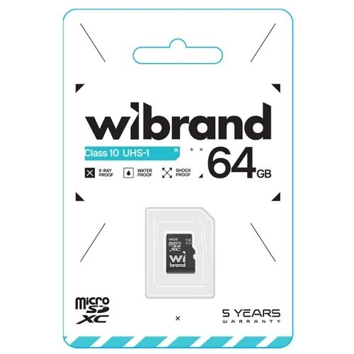 Карта пам'яті micro-SD 128 Gb Wibrand + перех. SD (10 Class) UHS-1