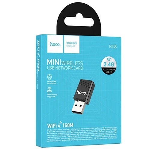 Адаптер бездротовий Wi-Fi4 Hoco HI38 USB