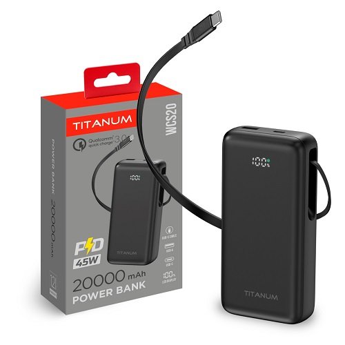 Зарядний пристрій Power Bank TITANUM TPB-WCS20 20000mAh PD45W