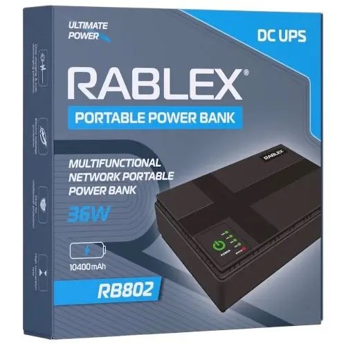 Портативне джерело живлення для роутера Rablex RB802 36W 10400 mAh